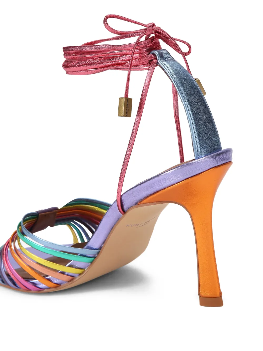 Kurt Geiger London Sandalen met meerdere bandjes hak en striksluiting Paars
