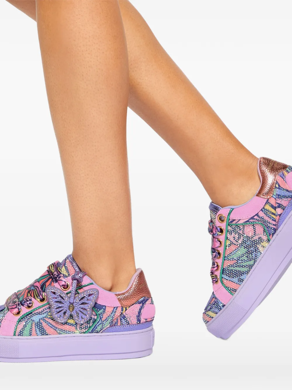 Kurt Geiger London Southbank sneakers met vlinderprint Roze