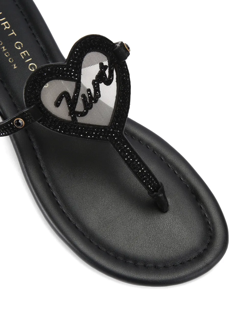 Kurt Geiger London Sandalen verfraaid met hart en T-bar Zwart