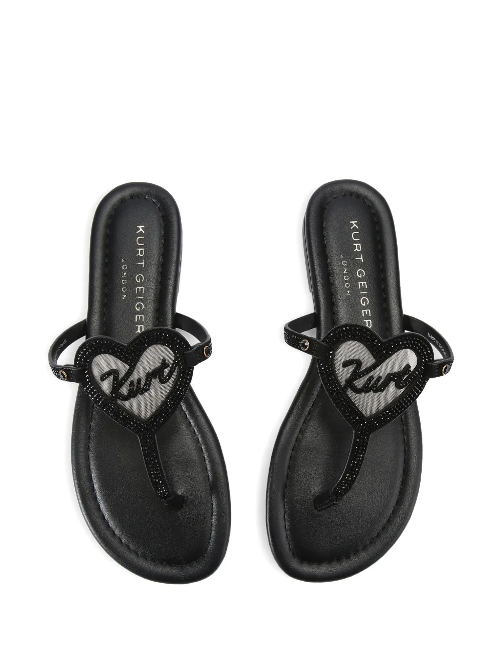 Kurt Geiger London Sandalen verfraaid met hart en T-bar Zwart