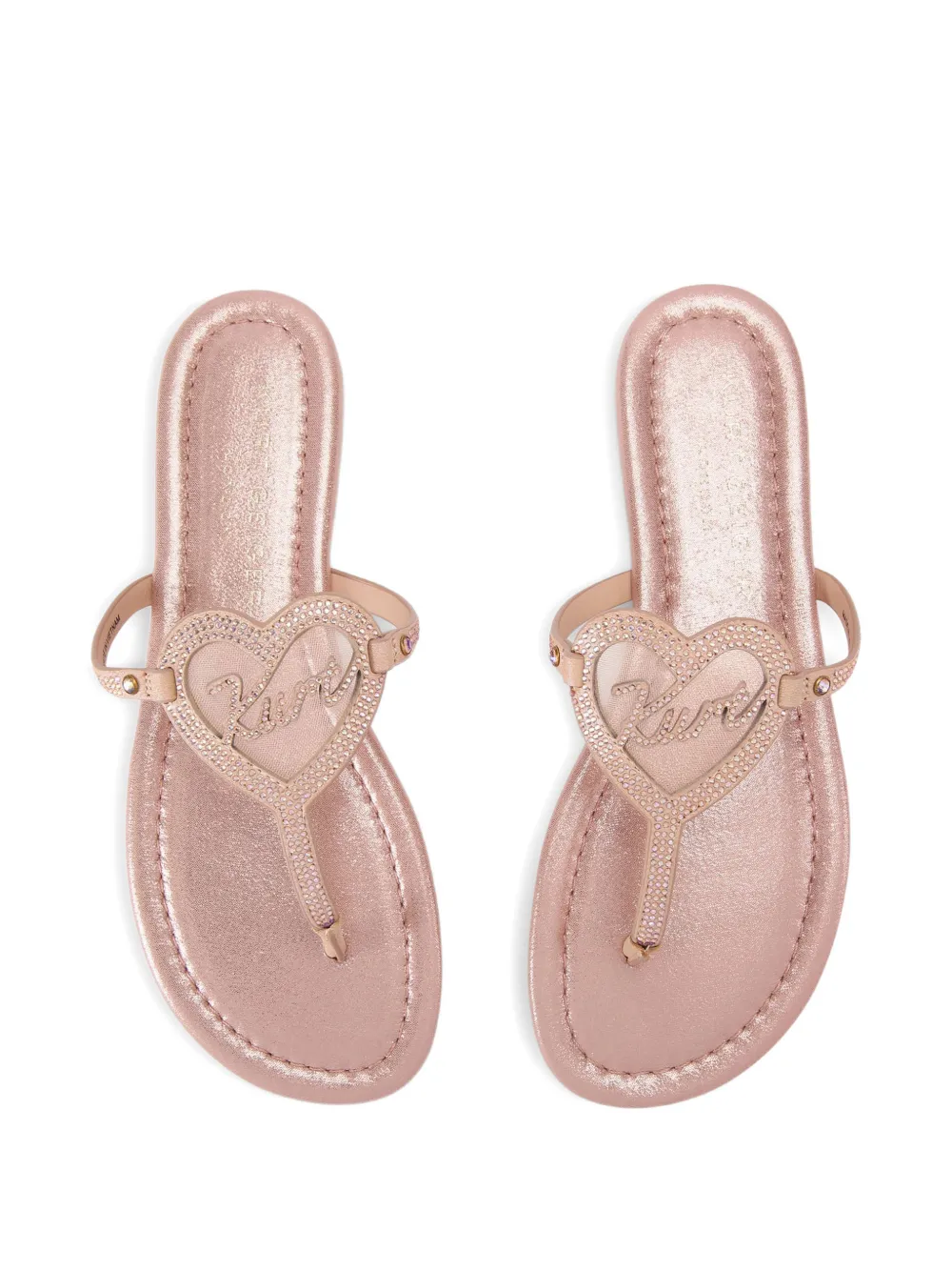 Kurt Geiger London Sandalen met kristallen hart en T-bandje Roze