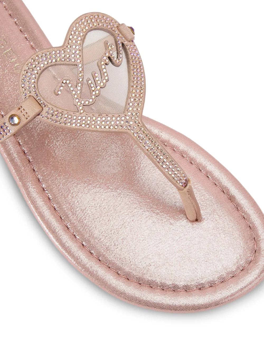 Kurt Geiger London Sandalen met kristallen hart en T-bandje Roze