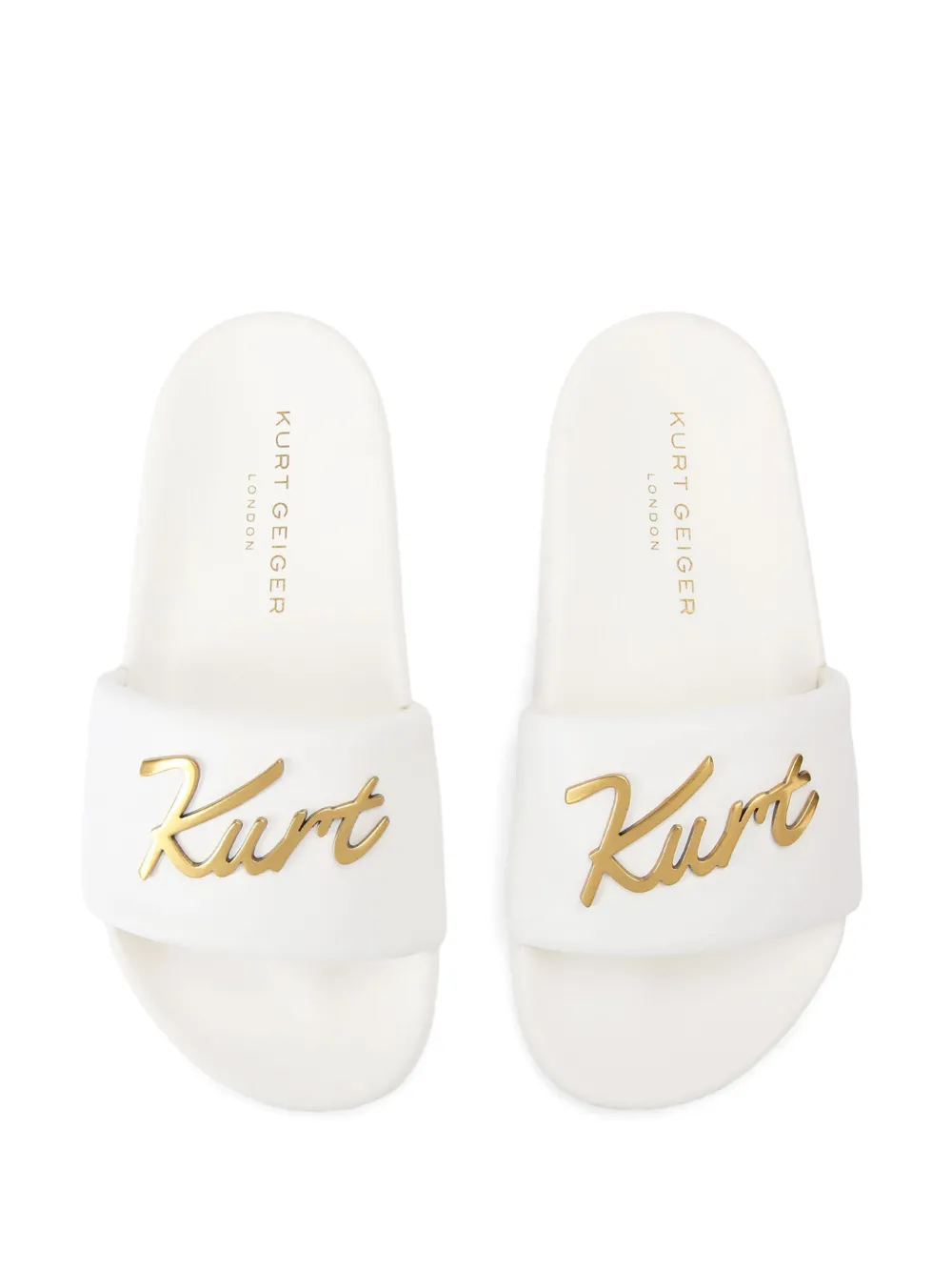 Kurt Geiger London Cursive sandalen met logoprint Wit