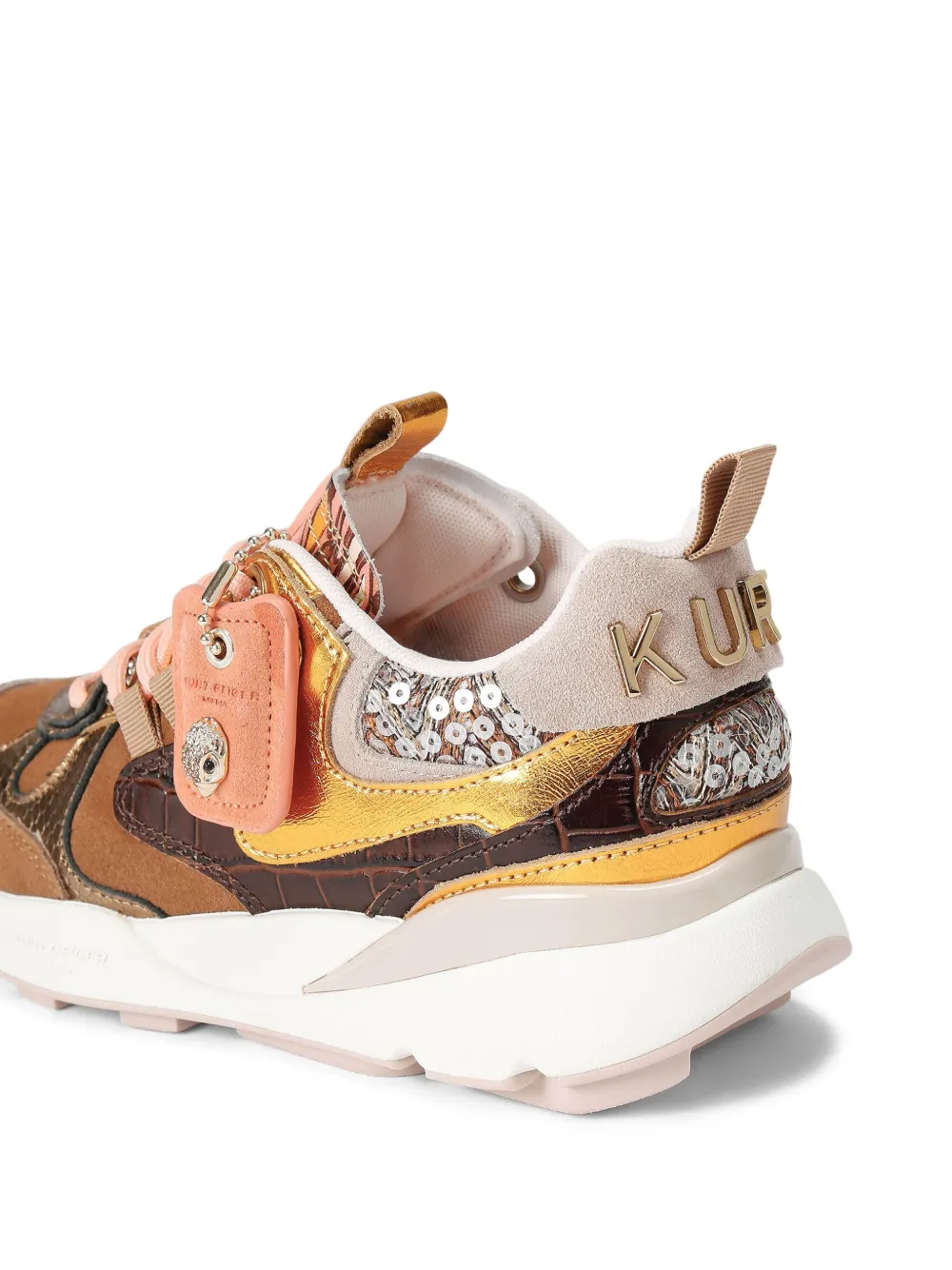 Kurt Geiger London Croc sneakers met hagedissenprint Bruin