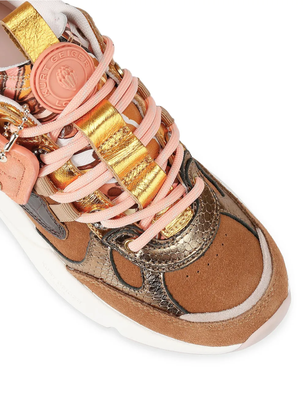 Kurt Geiger London Croc sneakers met hagedissenprint Bruin