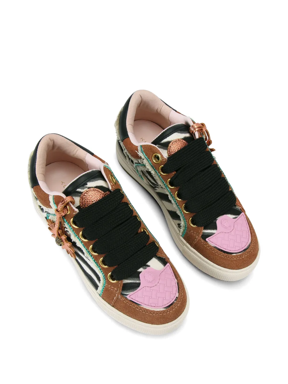 Kurt Geiger London Sunbeam Tag sneakers met zebraprint Bruin