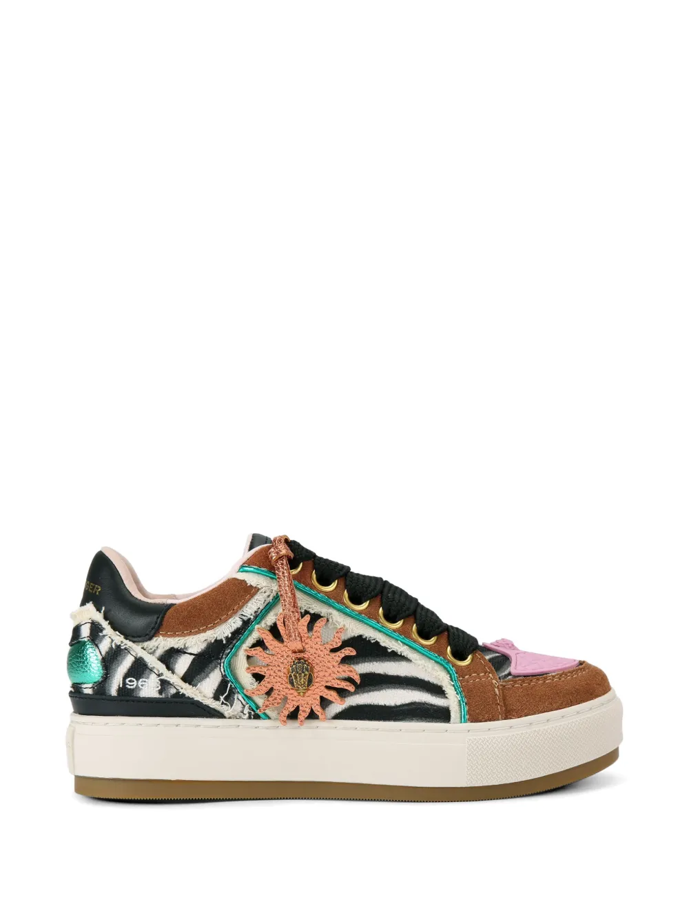 Kurt Geiger London Sunbeam Tag sneakers met zebraprint Bruin