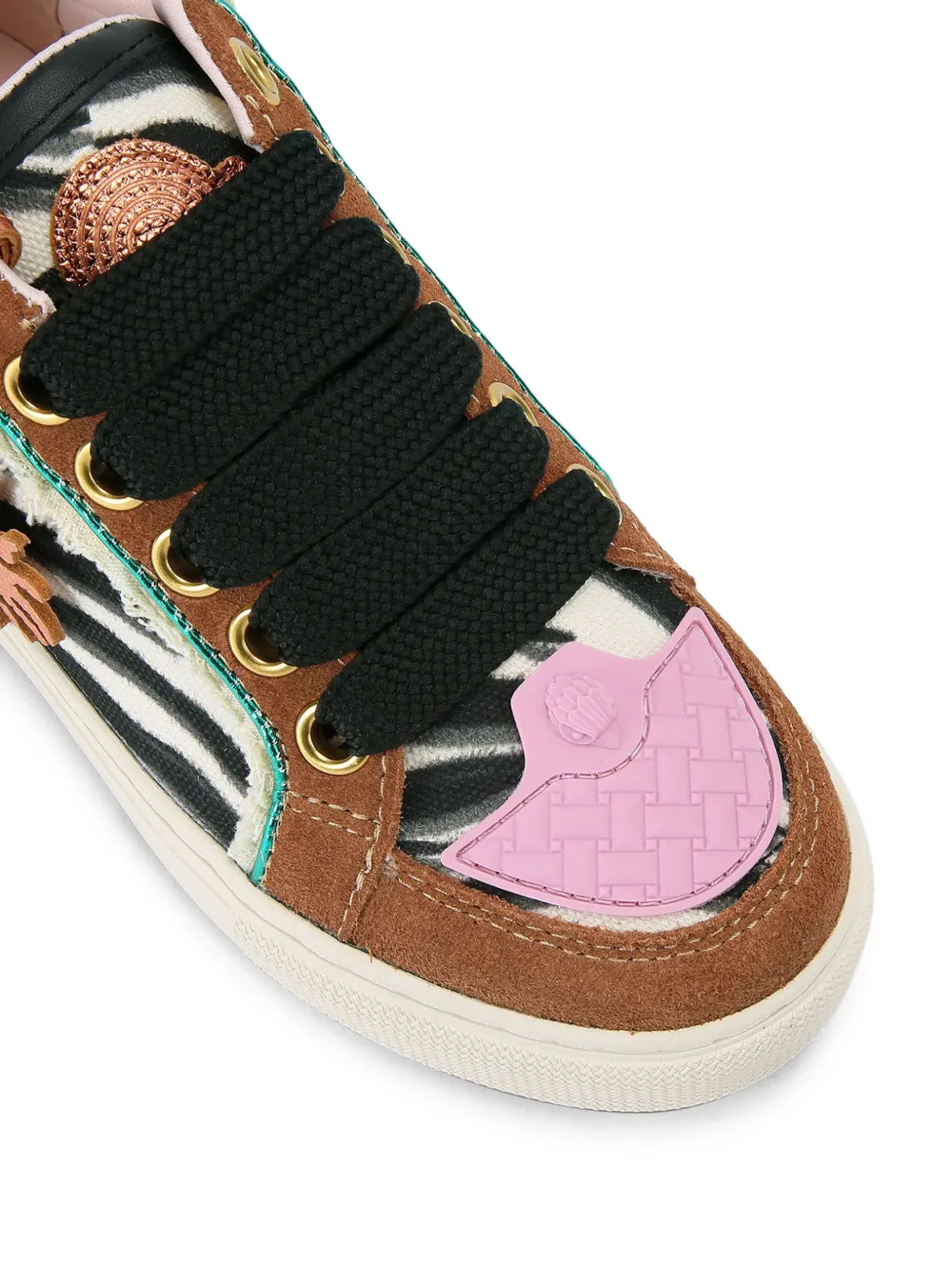 Kurt Geiger London Sunbeam Tag sneakers met zebraprint Bruin