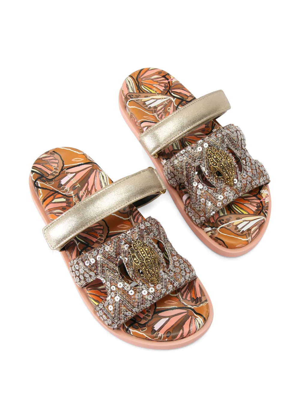 Kurt Geiger London Eagle sandalen met pailletten en uitgesneden details Beige