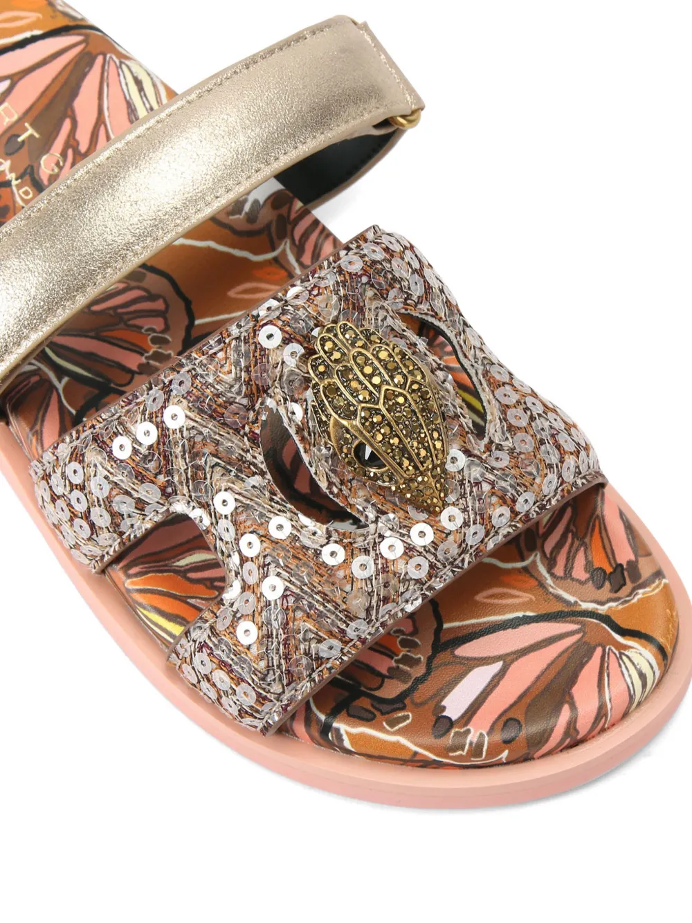 Kurt Geiger London Eagle sandalen met pailletten en uitgesneden details Beige