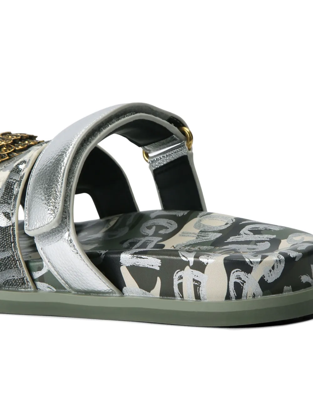 Kurt Geiger London Camouflage Eagle sandalen met uitgesneden details Groen