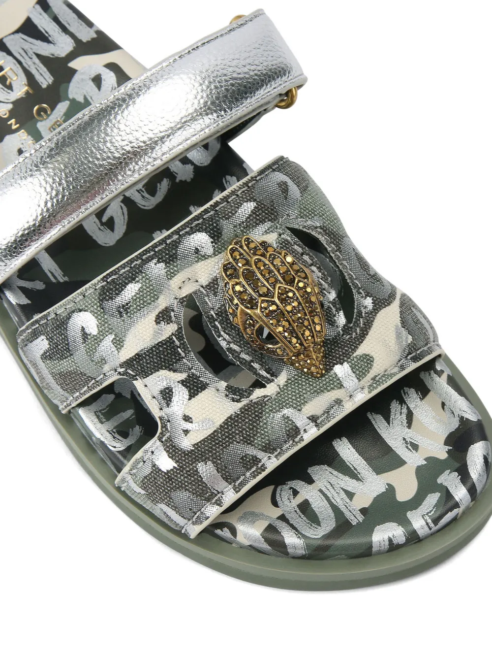 Kurt Geiger London Camouflage Eagle sandalen met uitgesneden details Groen