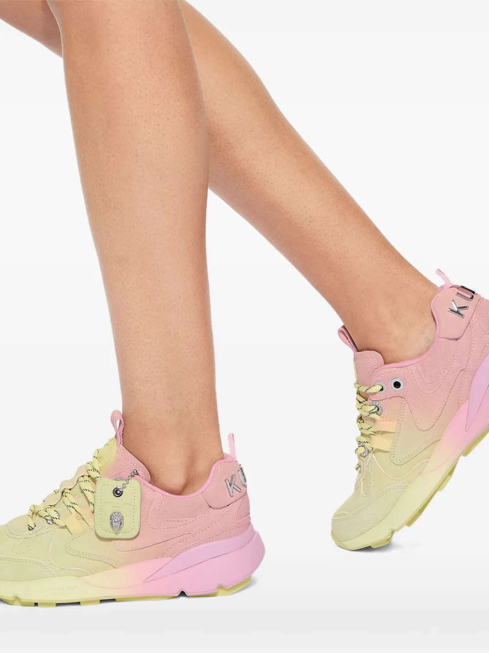 Kurt Geiger London Kurt Runner suède sneakers met ombre Geel