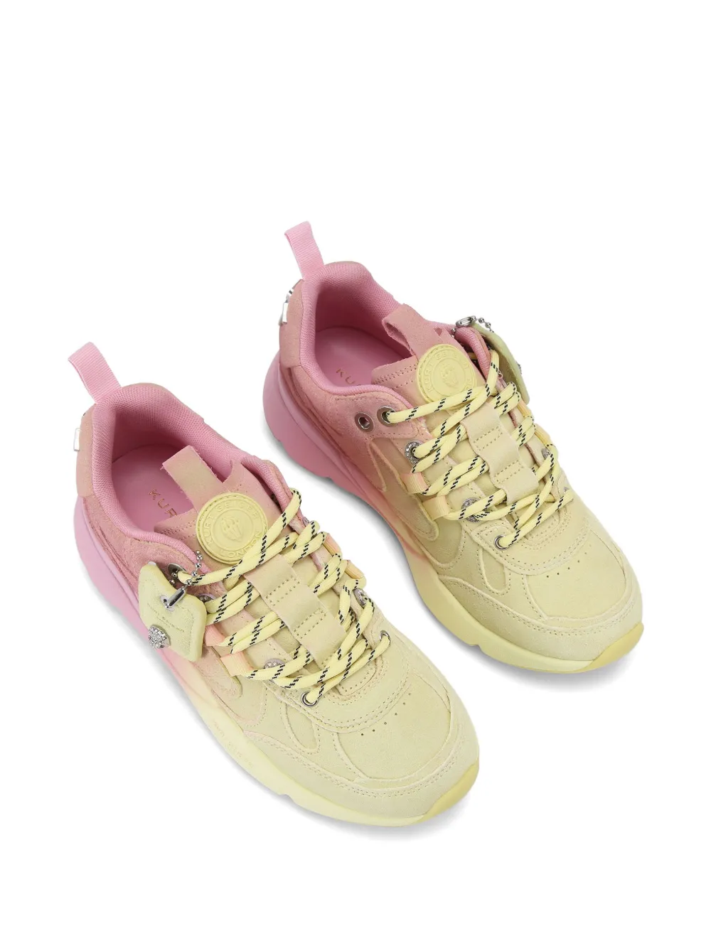 Kurt Geiger London Kurt Runner suède sneakers met ombre Geel