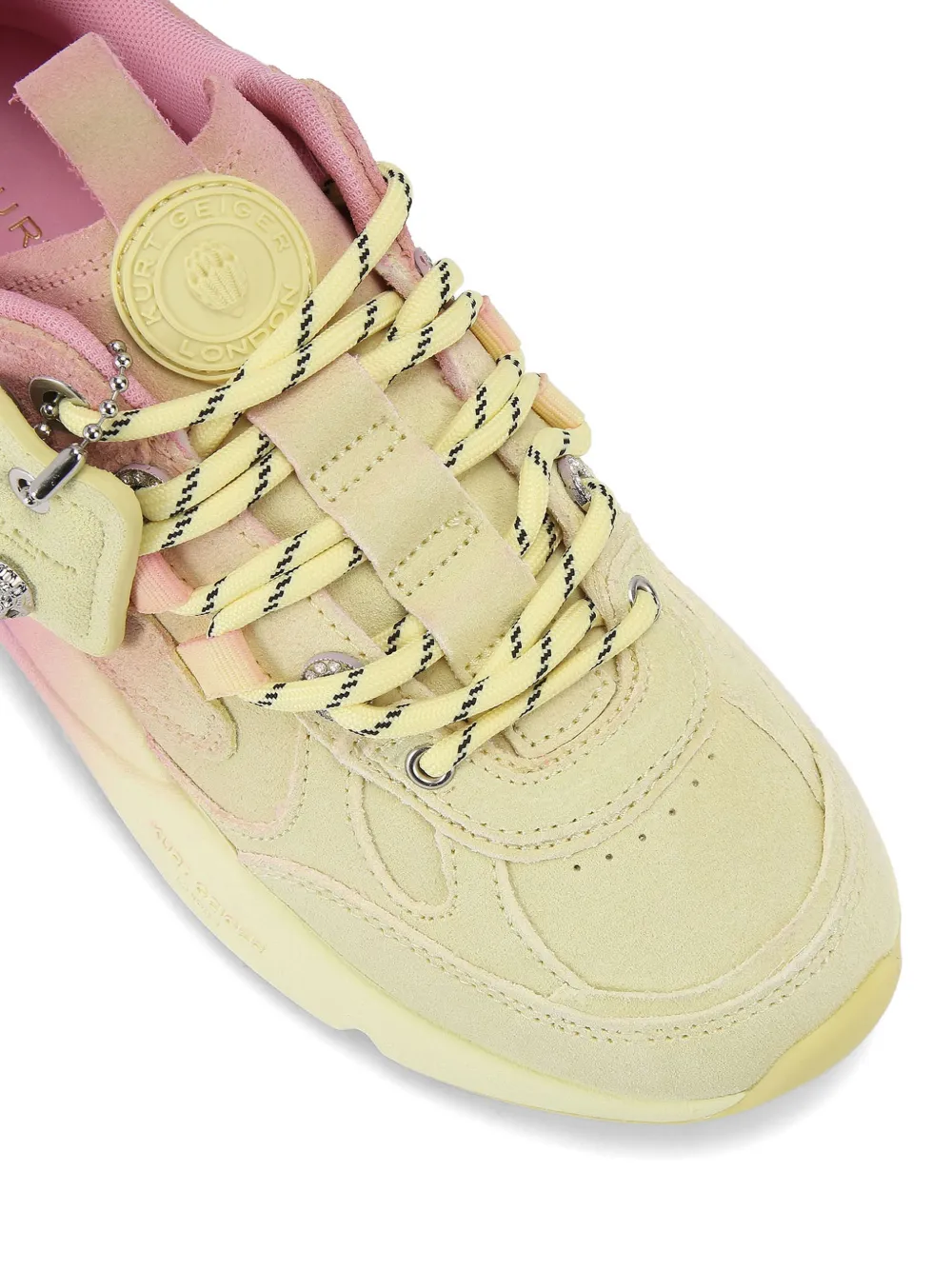 Kurt Geiger London Kurt Runner suède sneakers met ombre Geel