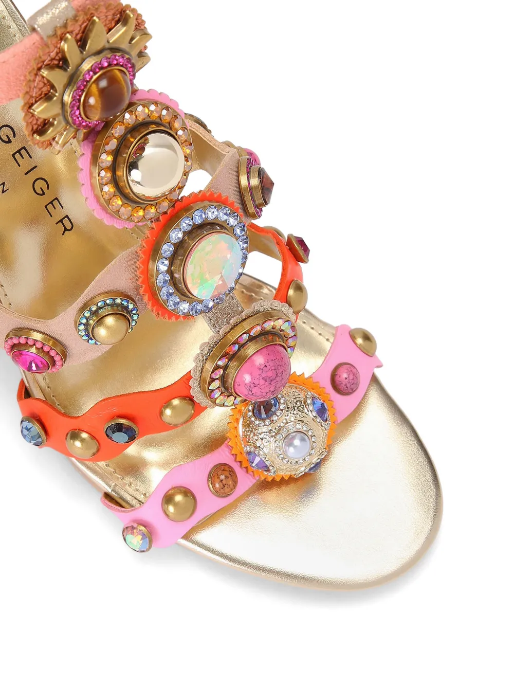 Kurt Geiger London Stones Crystal Octavia Gladiator sandalen Goud