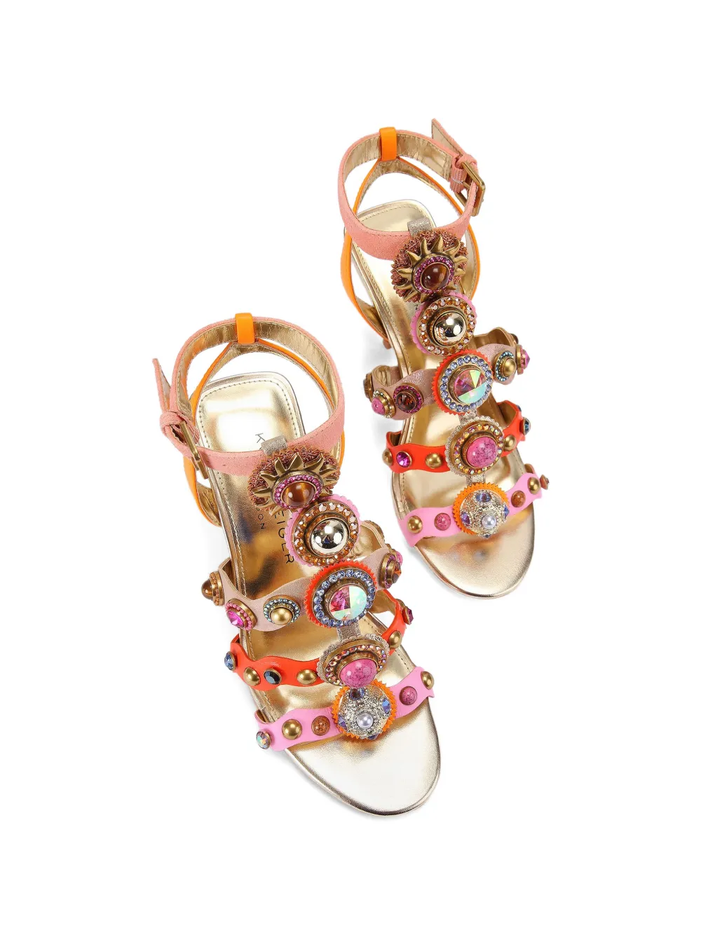 Kurt Geiger London Stones Crystal Octavia Gladiator sandalen Goud
