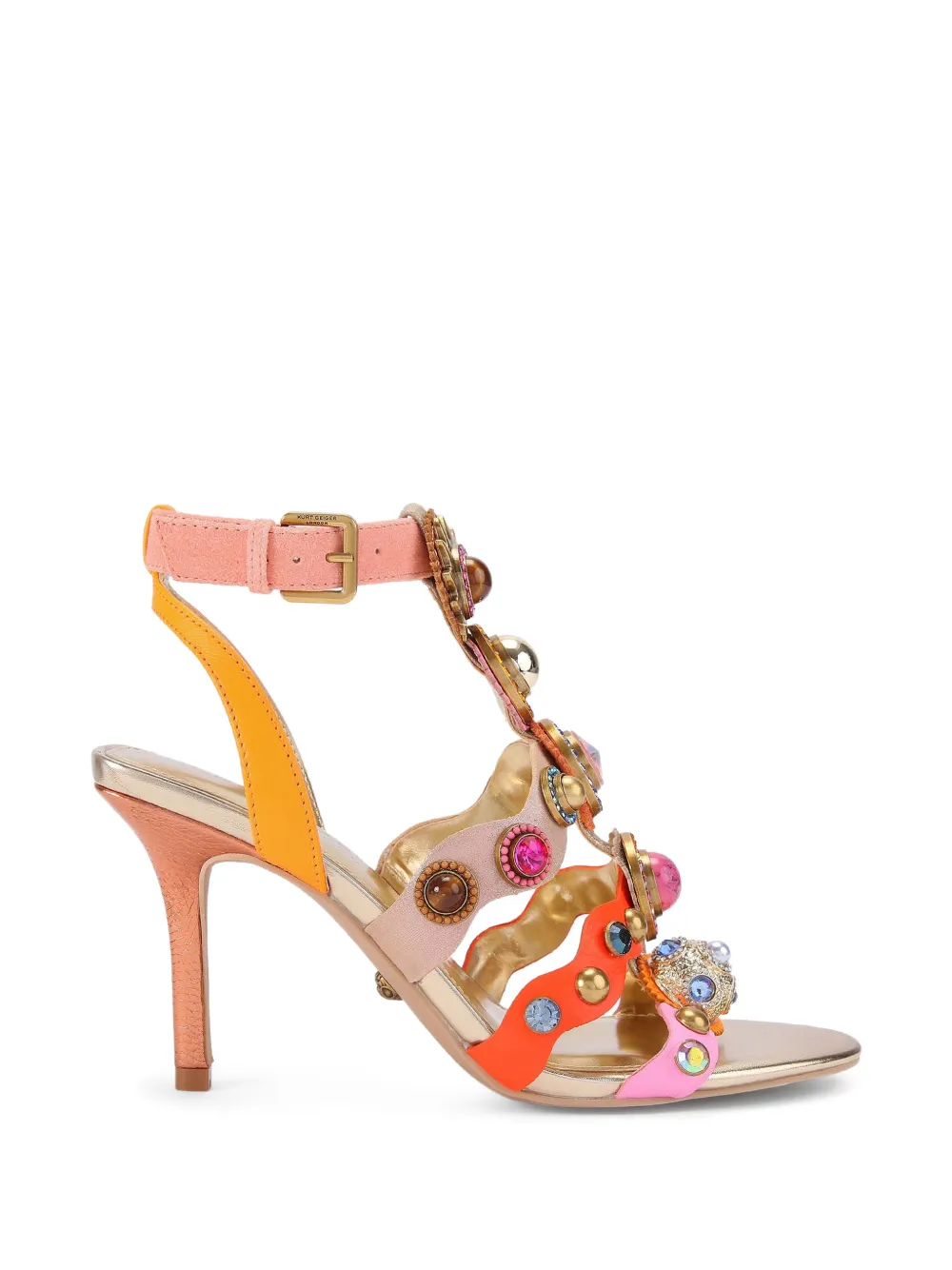 Kurt Geiger London Stones Crystal Octavia Gladiator sandalen Goud