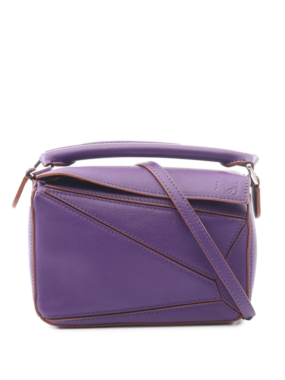 Loewe Pre-Owned 2021 Mini Calfskin Puzzle Edge satchel - Viola
