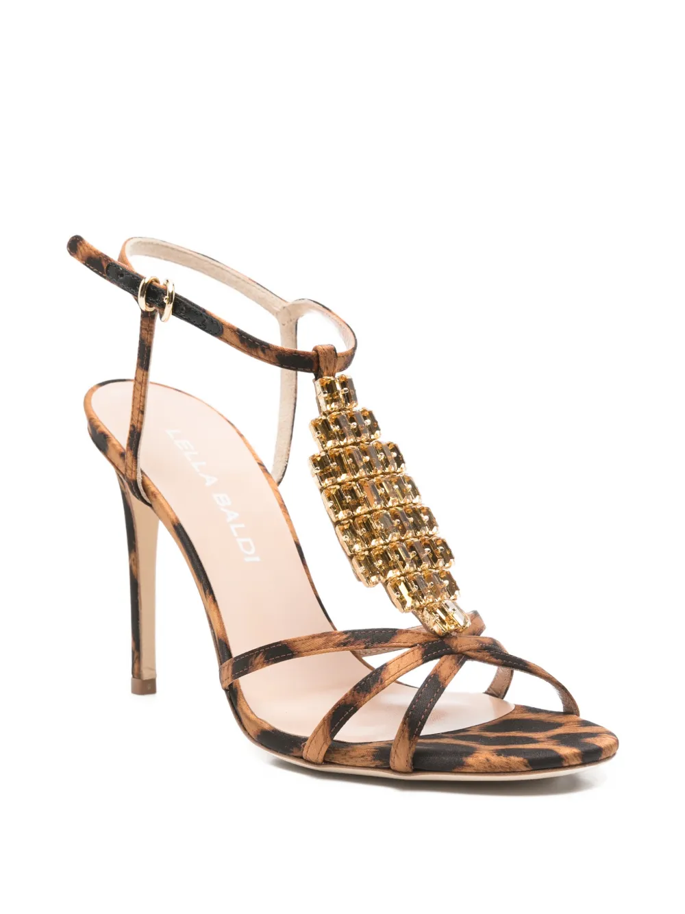 Lella Baldi Sandalen met dierenprint Beige