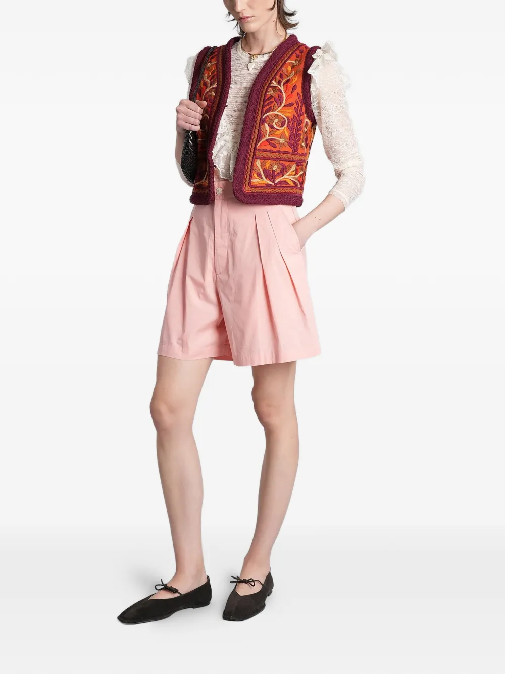 Antik Batik Taylor geplooide shorts Roze