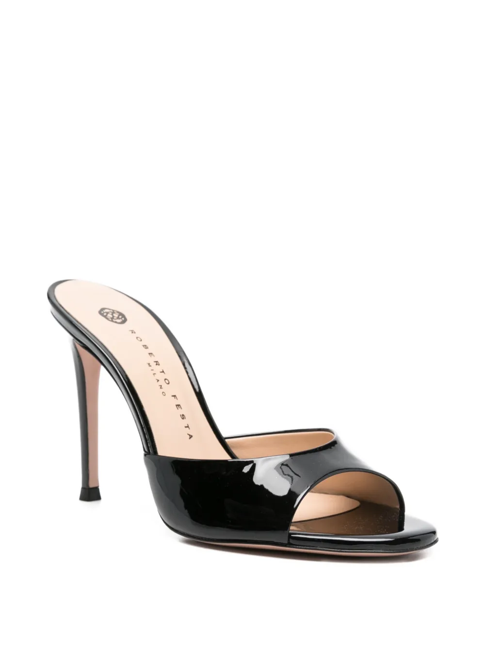 Roberto Festa Ramas sandalen met gelakte afwerking Zwart