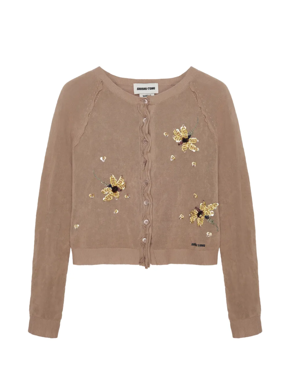 SHUSHU/TONG floral-embellishment cardigan - Toni neutri