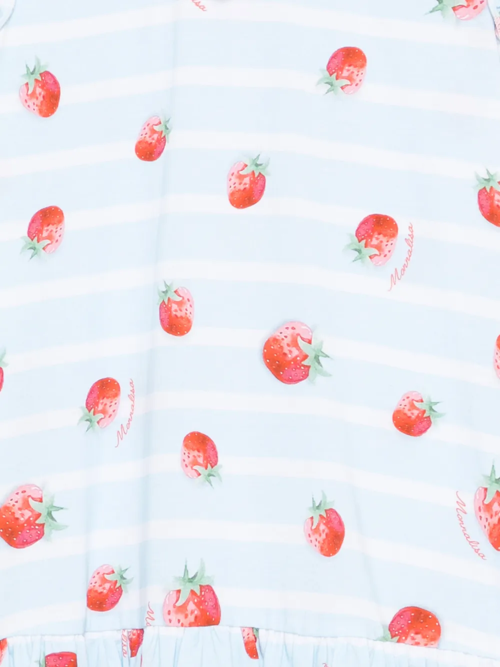 Monnalisa Gestreepte jurk met print Blauw