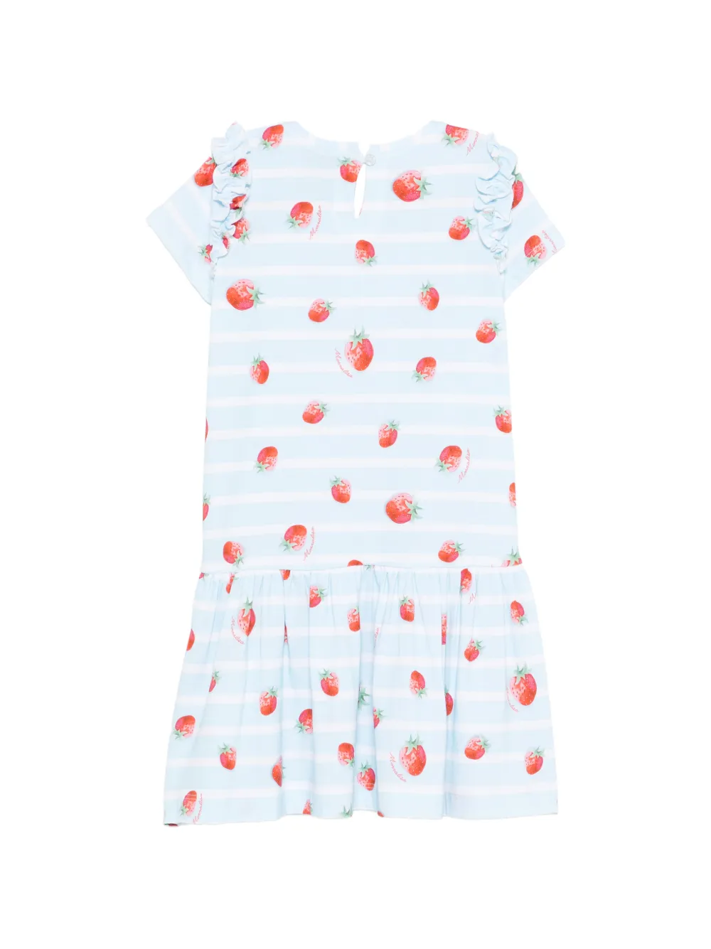 Monnalisa Gestreepte jurk met print Blauw