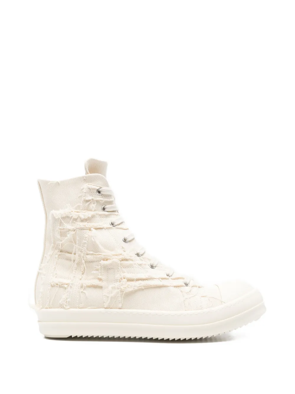 Rick Owens DRKSHDW frayed lace-up sneakers - Toni neutri