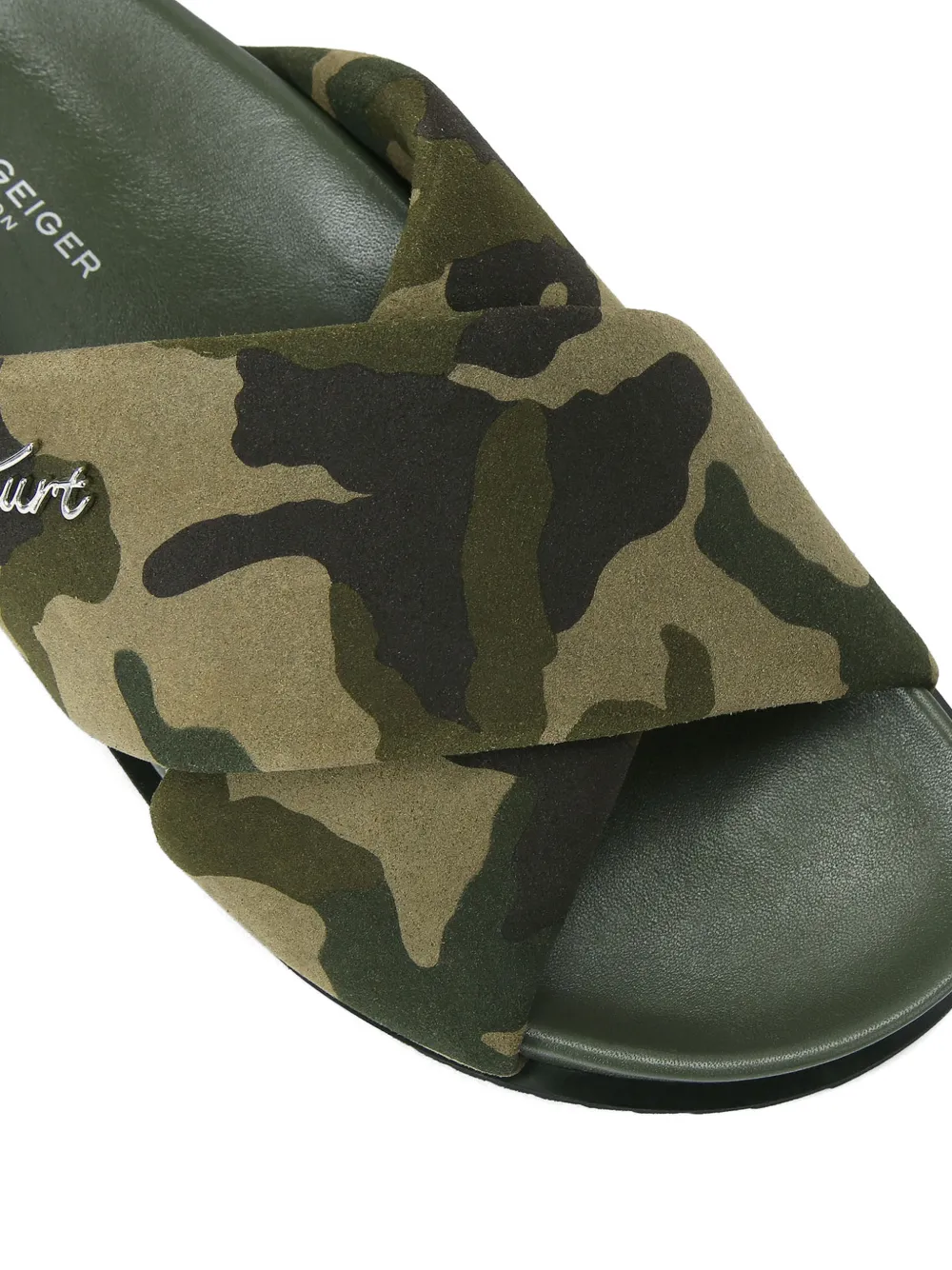 Kurt Geiger London Baron sandalen met gekruiste bandjes en camouflageprint Groen