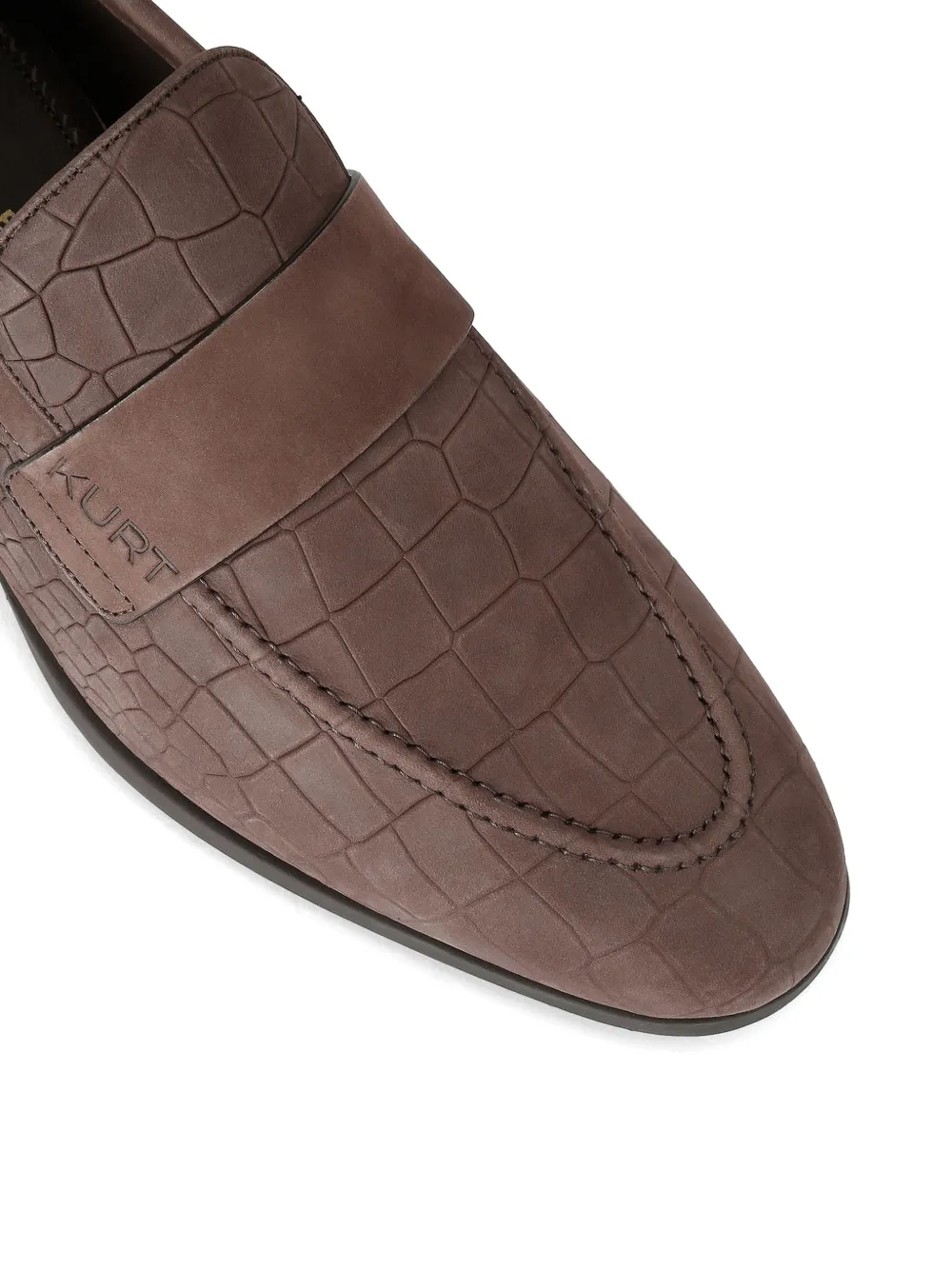 Kurt Geiger London Aldgate Flex loafers met krokodillen-reliëf Bruin