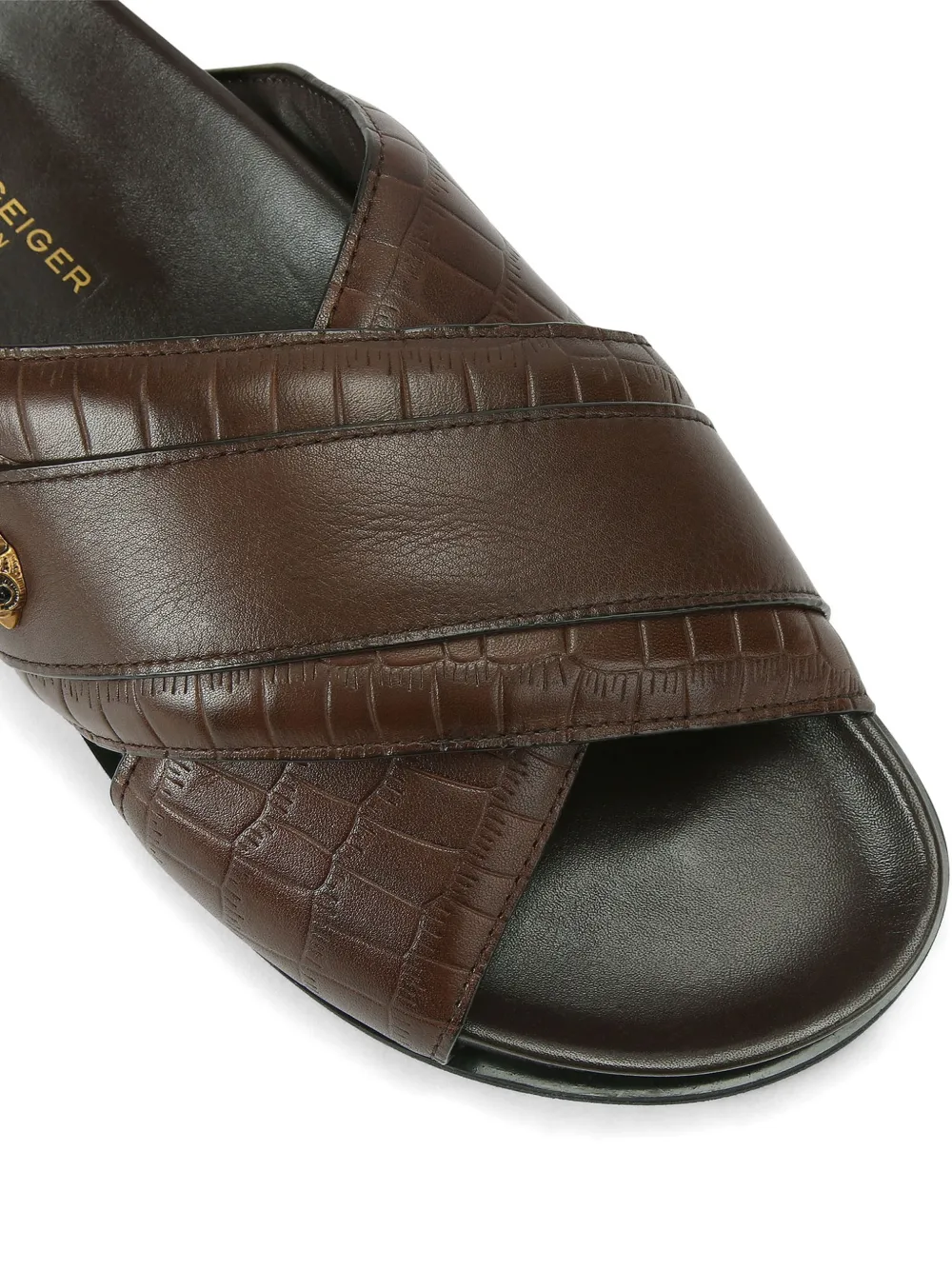 Kurt Geiger London Baron sandalen met krokodillen-reliëf Bruin