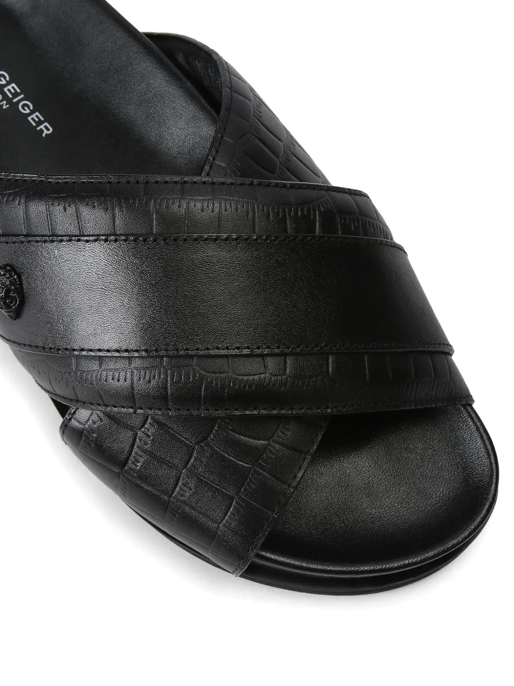 Kurt Geiger London Baron sandalen met krokodillen-reliëf Zwart