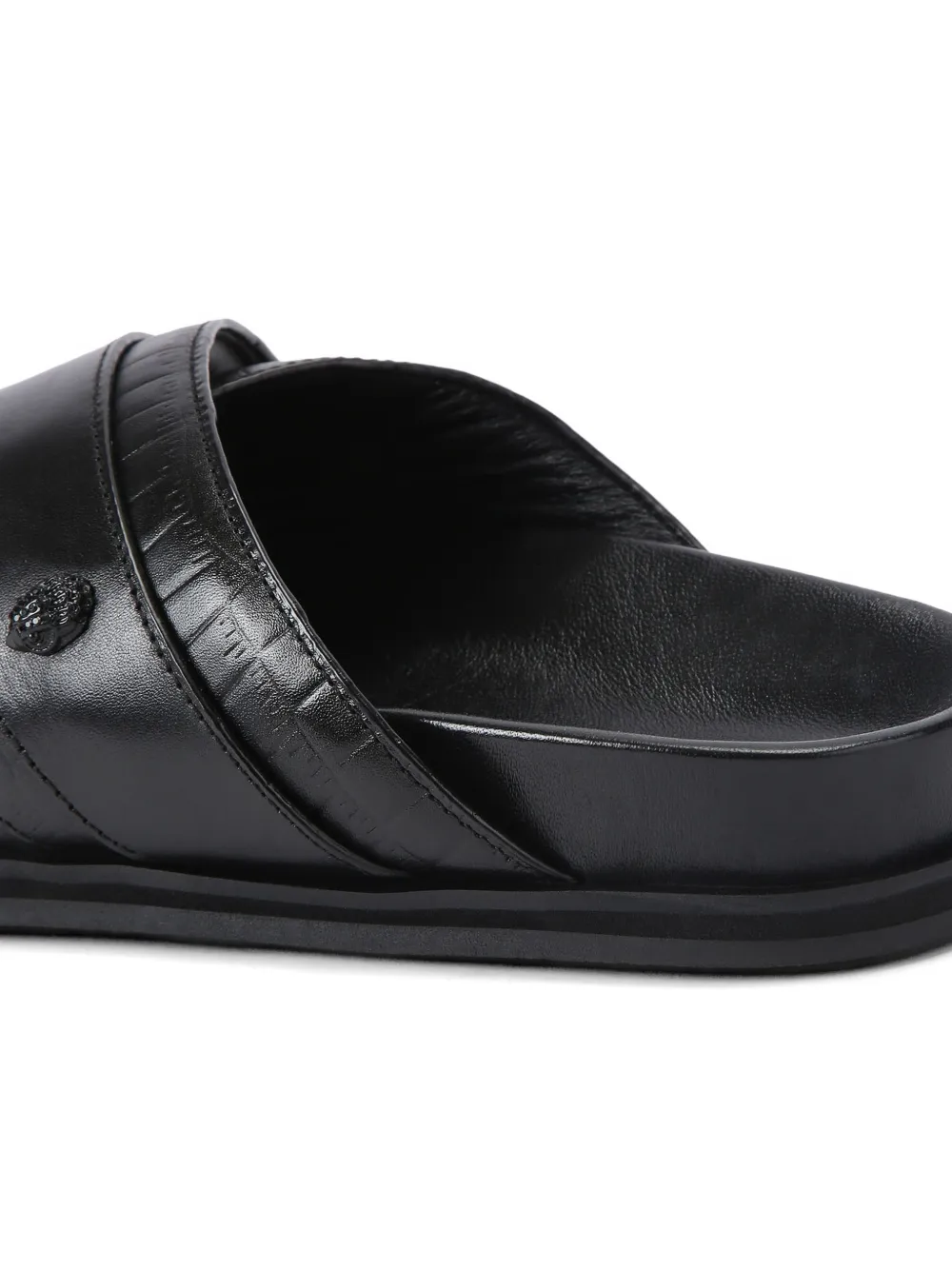 Kurt Geiger London Baron sandalen met krokodillen-reliëf Zwart