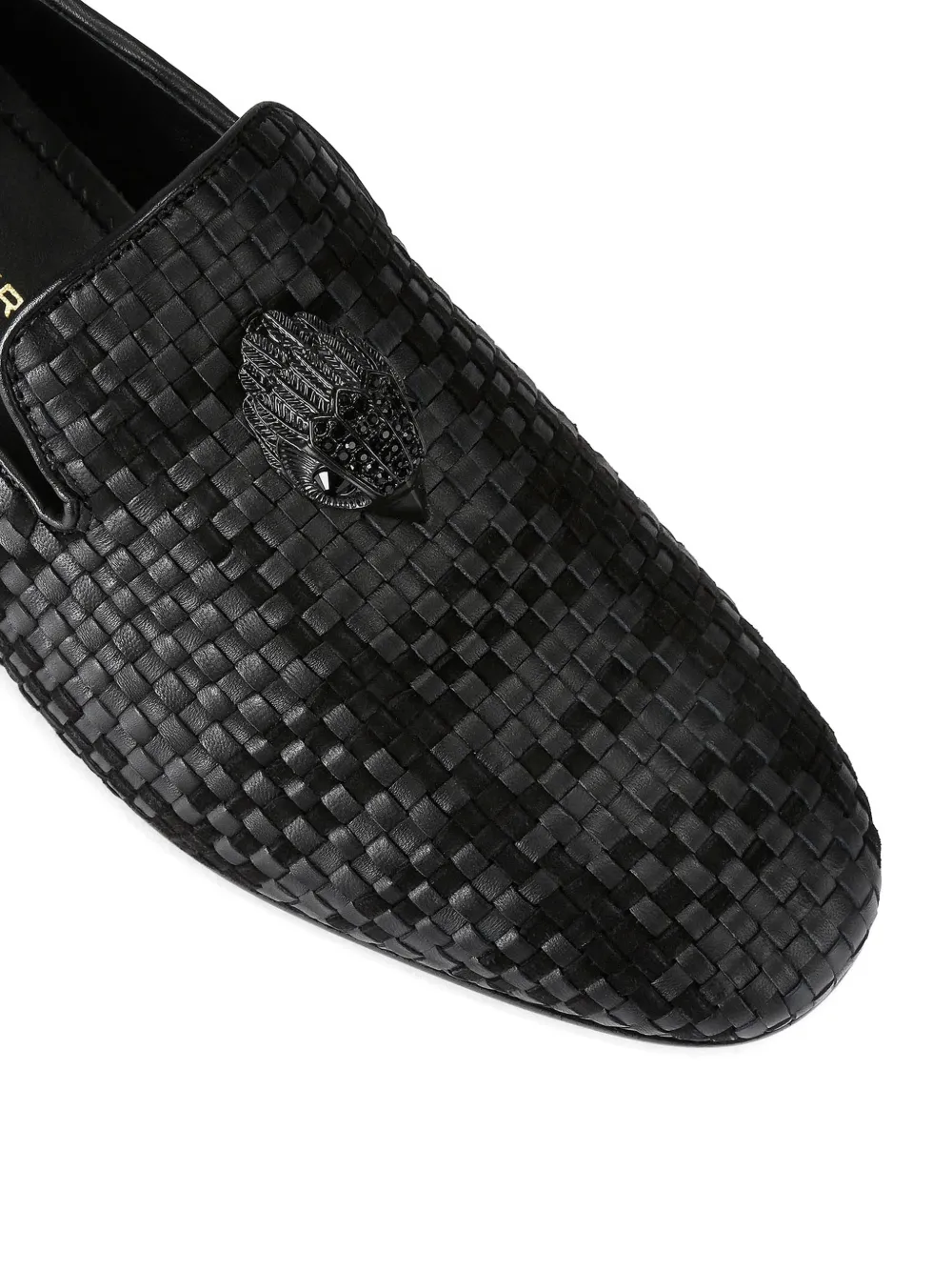 Kurt Geiger London Ace Stud geweven loafers Zwart
