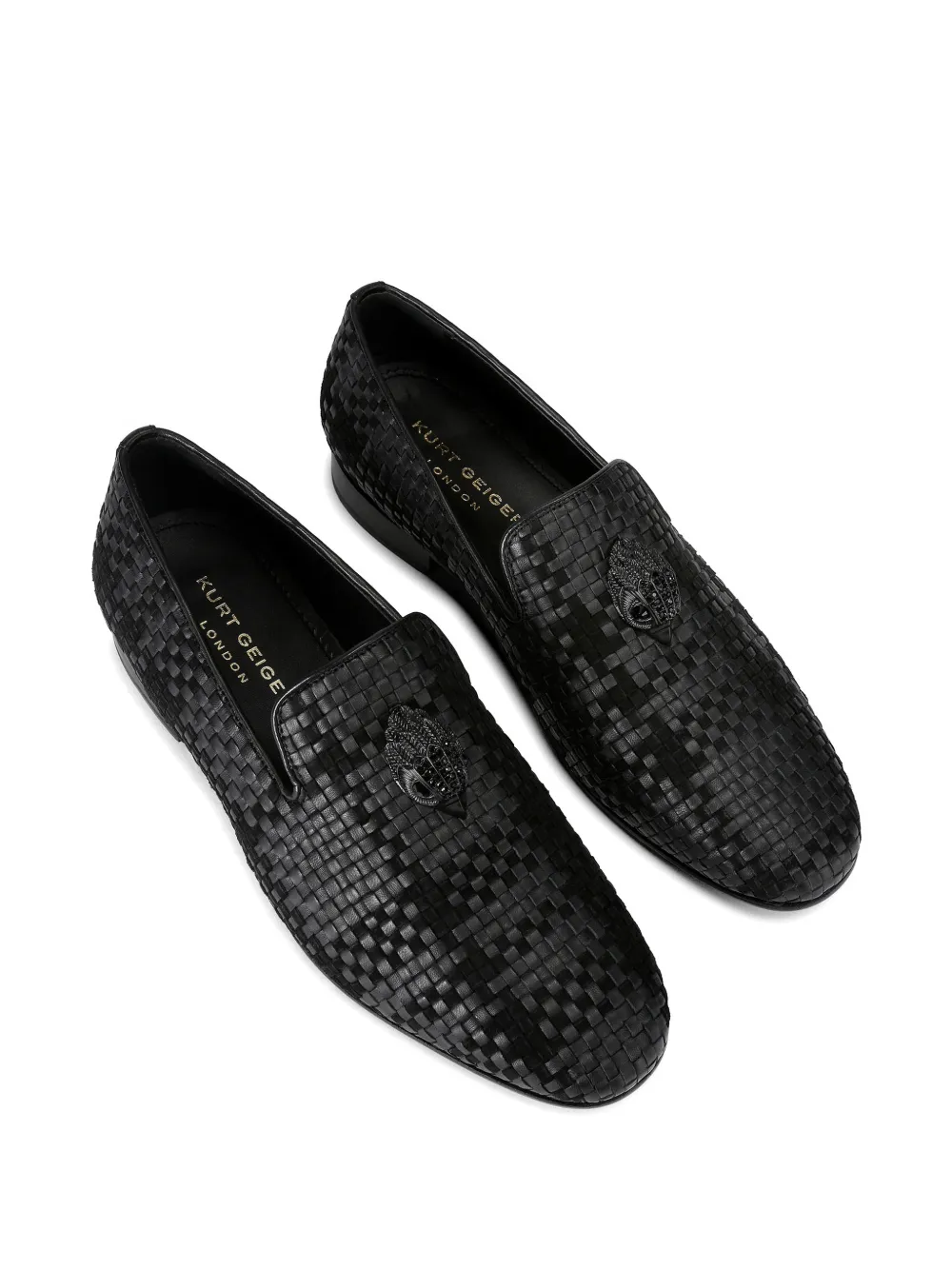 Kurt Geiger London Ace Stud geweven loafers Zwart