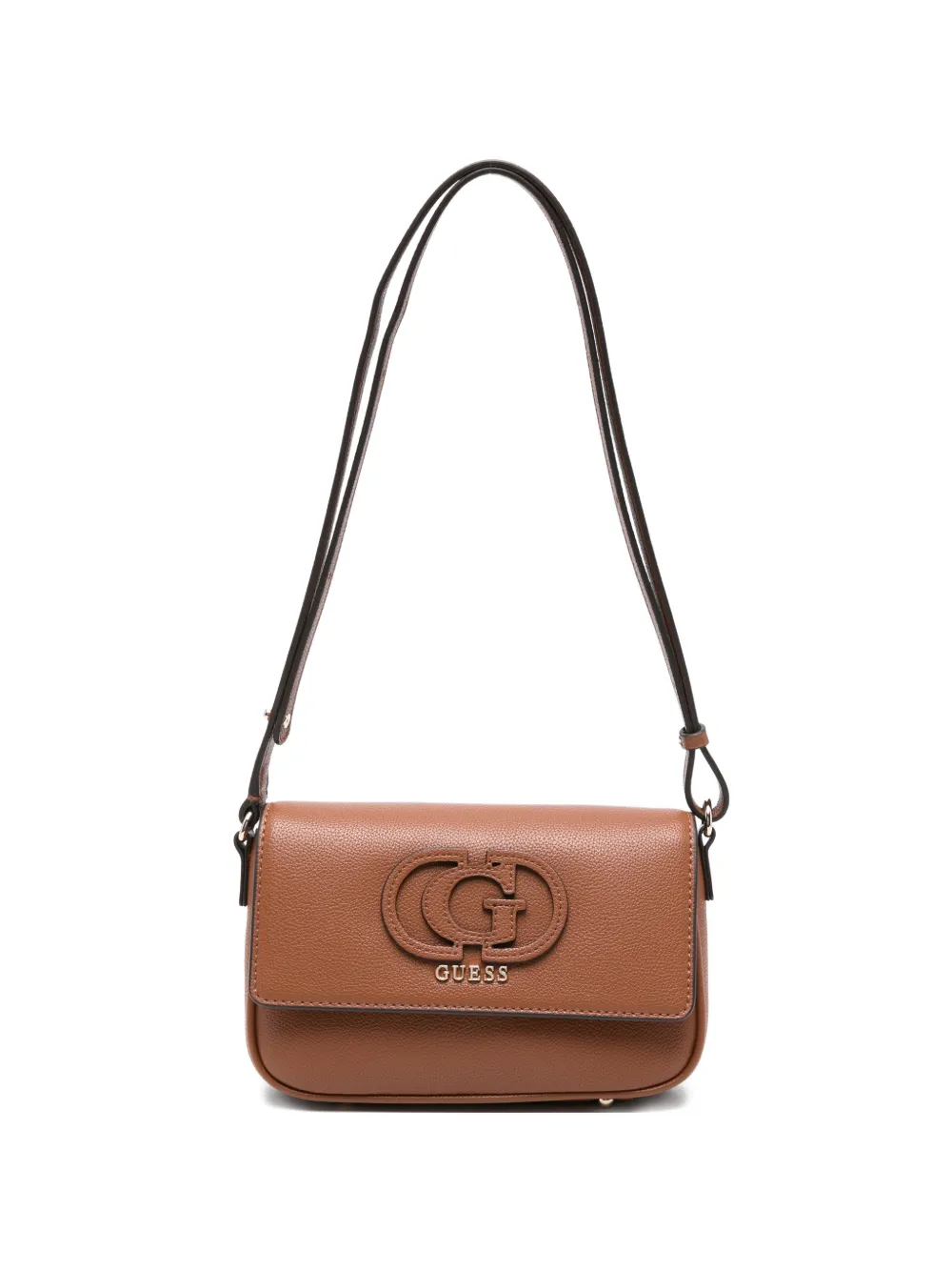 GUESS USA isola logo leather shoulder bag - Marrone