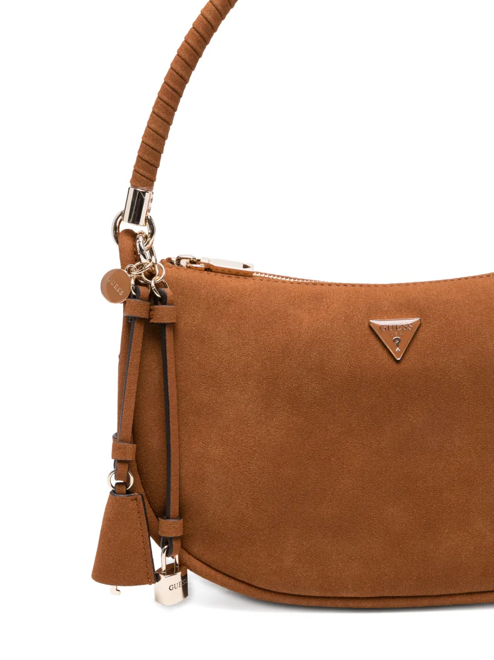 GUESS USA Danya suède schoudertas Bruin
