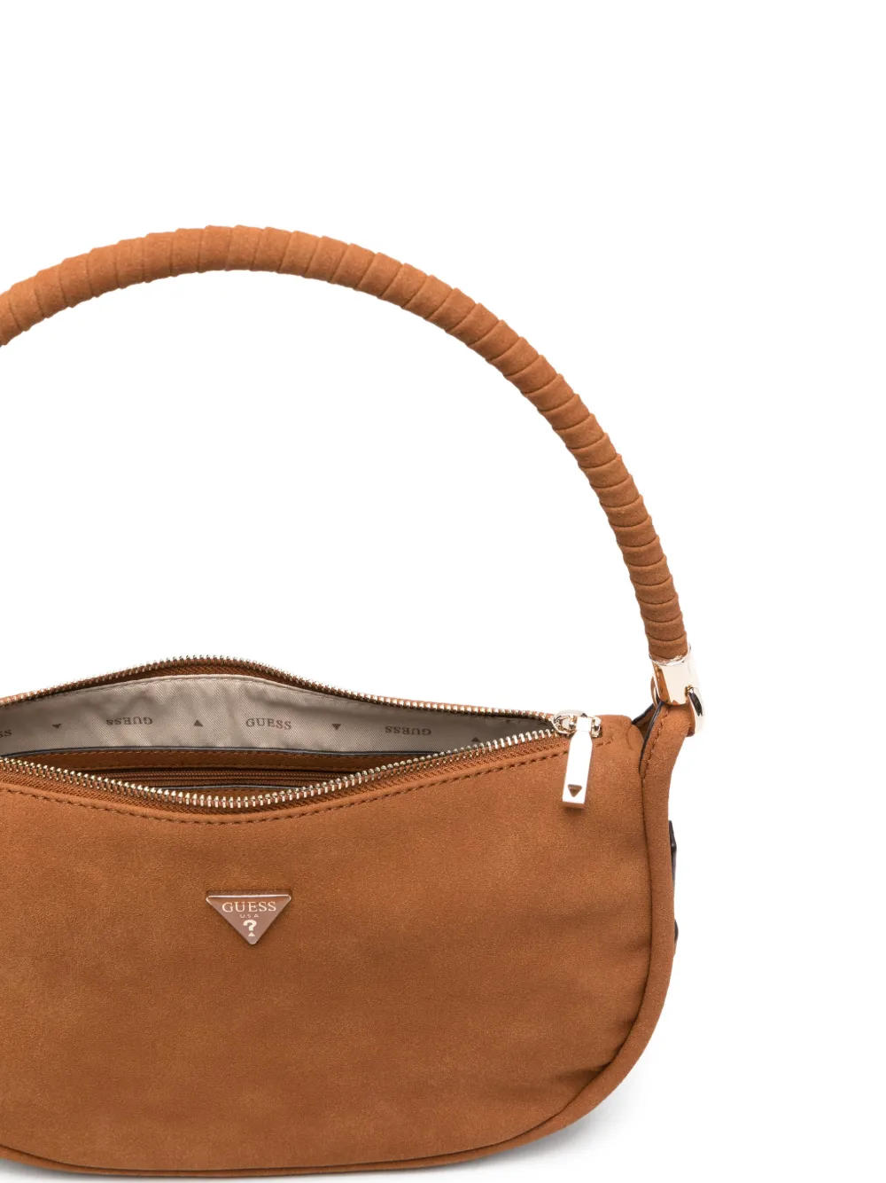 GUESS USA Danya suède schoudertas Bruin