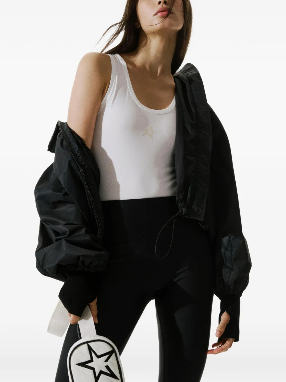  Perfect Moment Hooded Lightweight Jacket - Black 