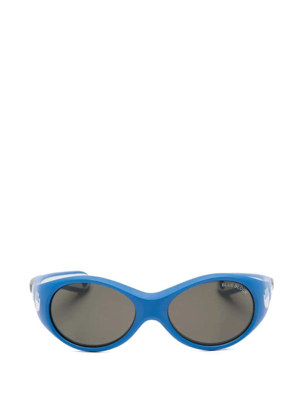 NANO Ninio logo-print oval-frame sunglasses - Blu