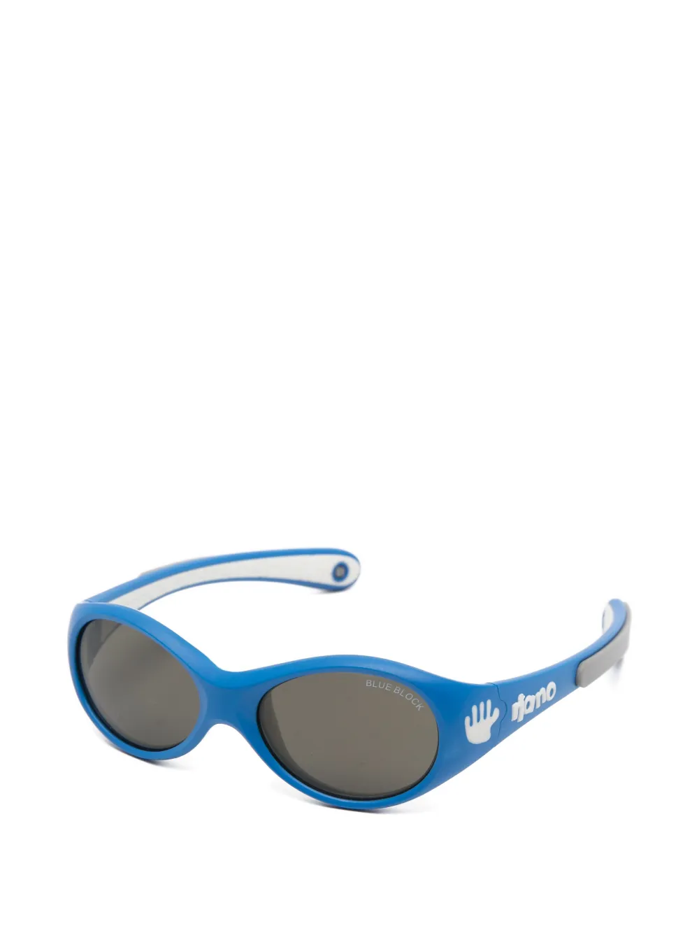 NANO Ninio logoprint zonnebril met ovalen montuur Blauw