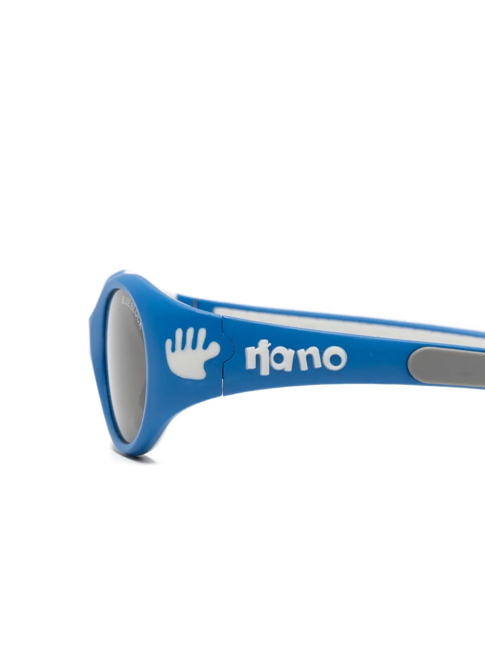 NANO Ninio logoprint zonnebril met ovalen montuur Blauw