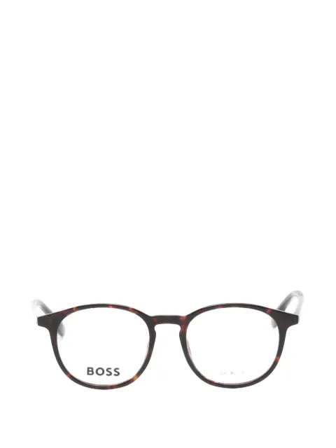 BOSS Kidswear tortoiseshell-effect round-frame glasses