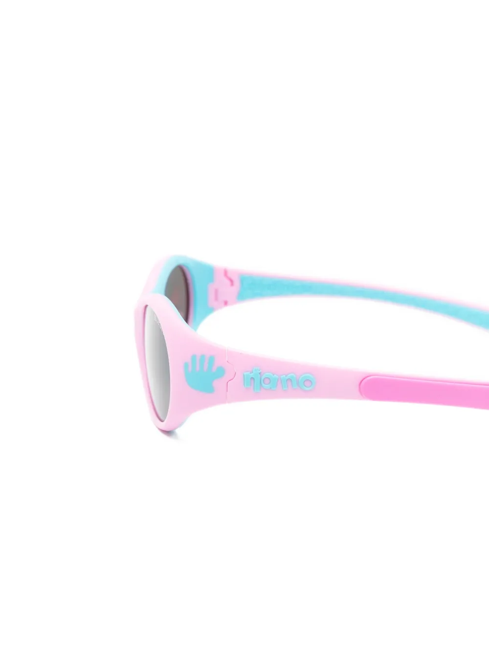 NANO Zonnebril met ovalen montuur en logoprint Roze
