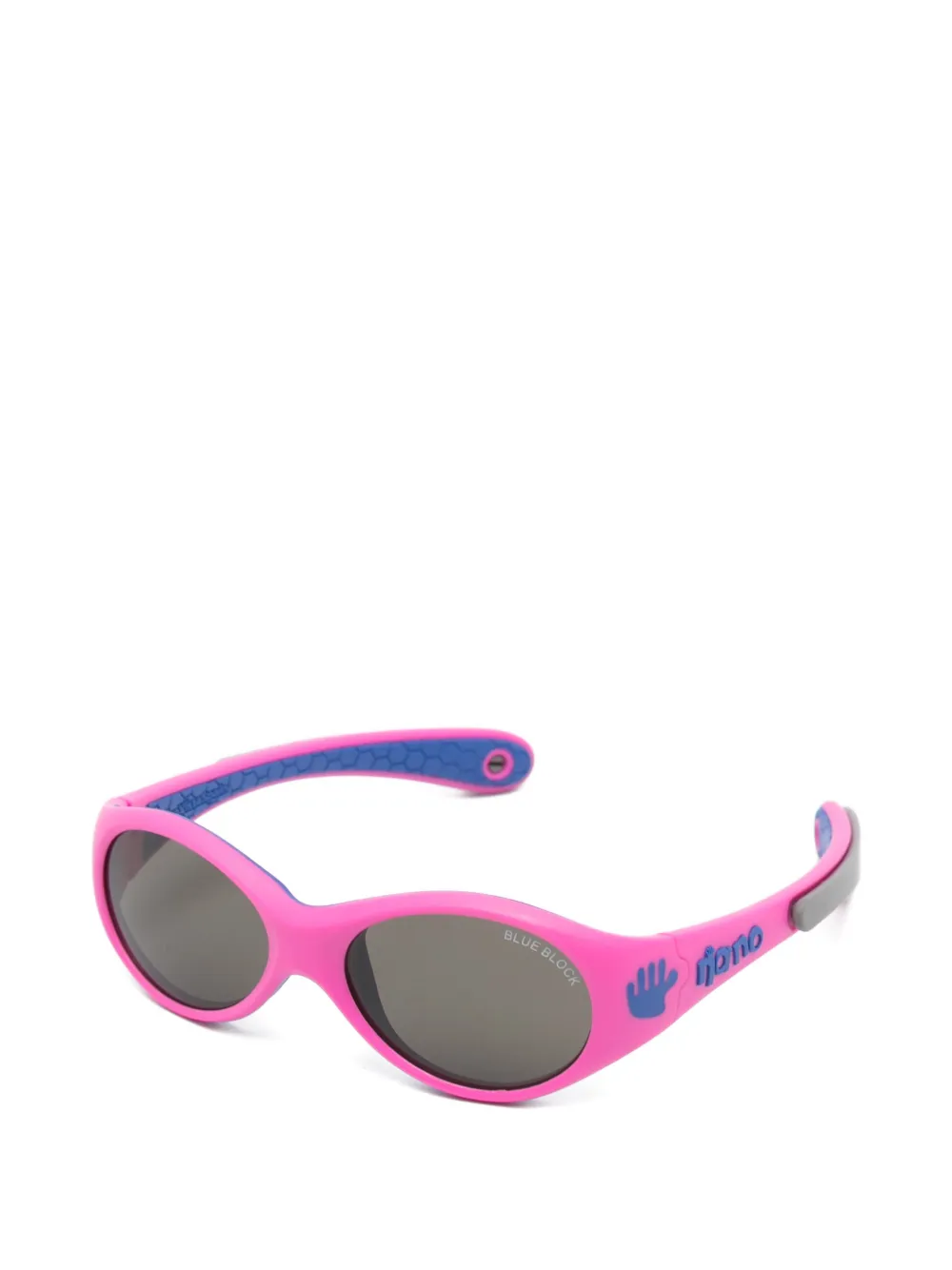 NANO Ninio zonnebril met rond montuur en logoprint Roze