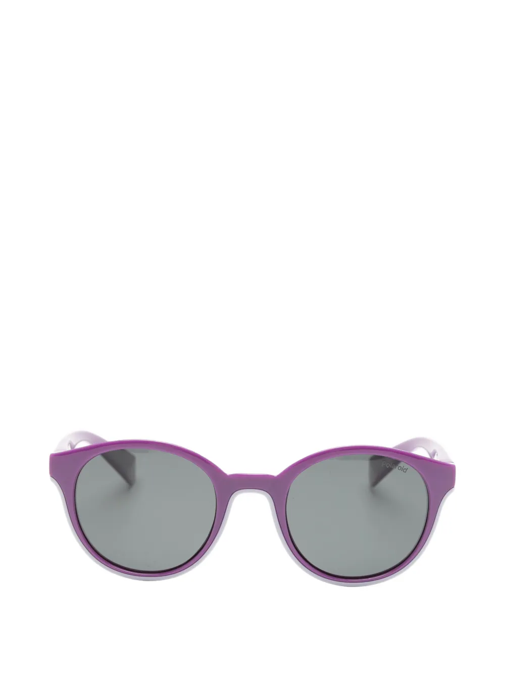 Polaroid round-frame logo-print sunglasses - Viola