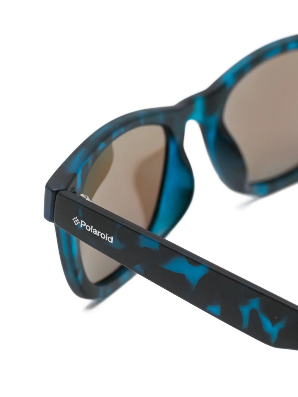  Polaroid Tortoiseshell-effect Rectangle-frame Sunglasses - Bleu 