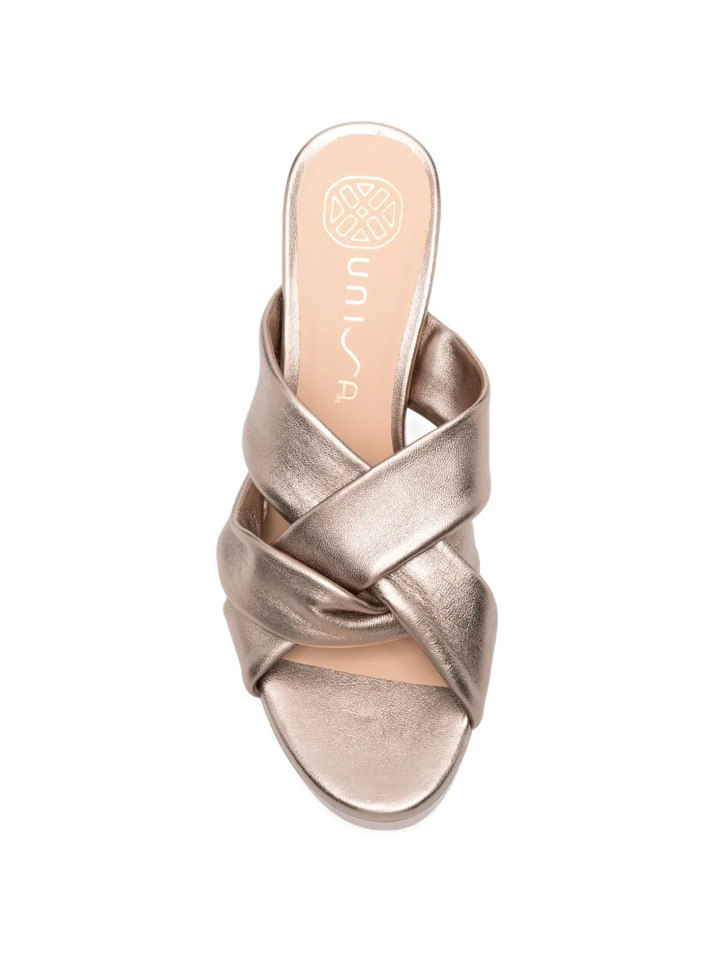 Unisa Ocan leren sandalen met plateauzool Bruin